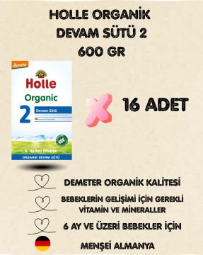 Holle Organik Devam Sütü 2 600 gr 16 Adet