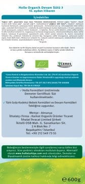 Holle Organik Devam Sütü 3 600 gr 12 Adet