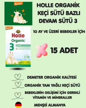 Holle Organik Keçi 3 Devam Sütü 10. aydan itibaren 15 Paket