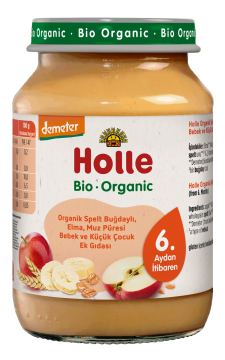 HOLLE ORGANİK SPELT BUĞDAYLI, ELMA, MUZ PÜRESİ