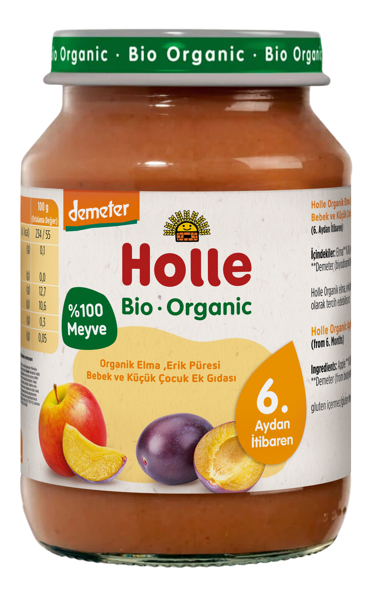 HOLLE ORGANİK ELMA, ERİK PÜRESİ