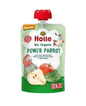 HOLLE ORGANİK POWER PARROT (ARMUT, ELMA, ISPANAK PÜRESİ)